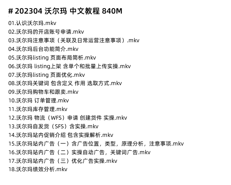 图片[9]-沃尔玛教程！Walmart跨境电商店铺入驻视频课程教学外贸运营培训-秦汉网创