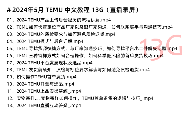 图片[9]-拼多多海外版Temu跨境新手入门电商课程，Temu运营培训视频教程-秦汉网创