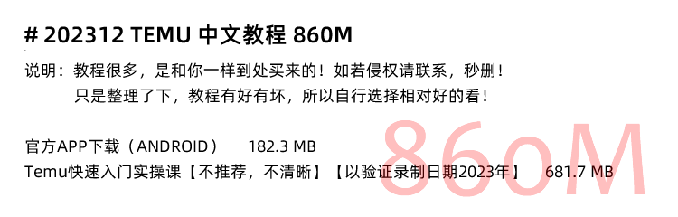 图片[13]-拼多多海外版Temu跨境新手入门电商课程，Temu运营培训视频教程-秦汉网创